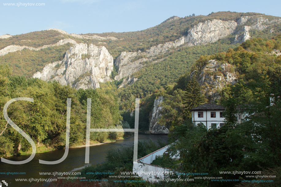 Amazing Panoramic view of Iskar Gorge near Cherepish Monastery, Balkan Mountains, Bulgaria