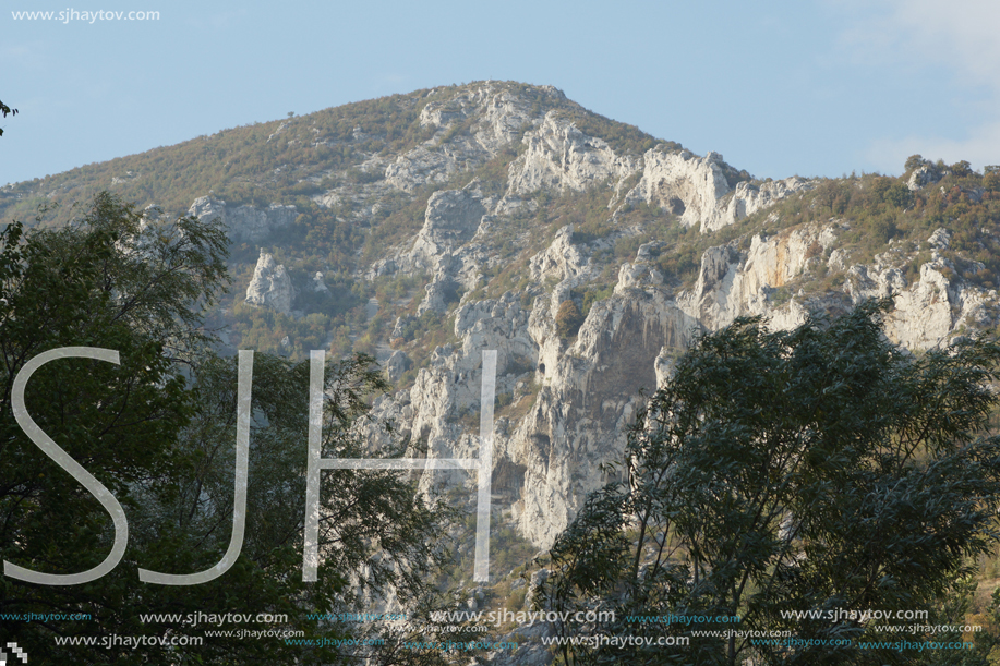 Amazing Panoramic view of Iskar Gorge near Cherepish Monastery, Balkan Mountains, Bulgaria