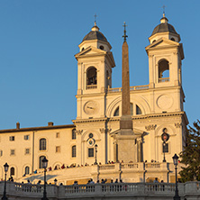 ROME, ITALY - JUNE 23, 2017: Amazing Sunset view of Spanish Steps and Piazza di Spagna in city of Rome, Italy