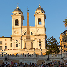 ROME, ITALY - JUNE 23, 2017: Amazing Sunset view of Spanish Steps and Piazza di Spagna in city of Rome, Italy