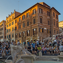 ROME, ITALY - JUNE 23, 2017: Amazing Sunset view of Spanish Steps and Piazza di Spagna in city of Rome, Italy