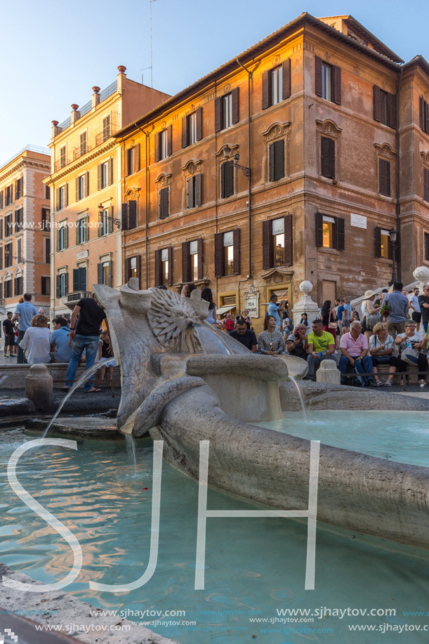 ROME, ITALY - JUNE 23, 2017: Amazing Sunset view of Spanish Steps and Piazza di Spagna in city of Rome, Italy