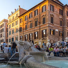 ROME, ITALY - JUNE 23, 2017: Amazing Sunset view of Spanish Steps and Piazza di Spagna in city of Rome, Italy