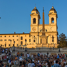 ROME, ITALY - JUNE 23, 2017: Amazing Sunset view of Spanish Steps and Piazza di Spagna in city of Rome, Italy