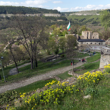 VELIKO TARNOVO, BULGARIA - 9 APRIL 2017: Ruins of The capital city of the Second Bulgarian Empire medieval stronghold Tsarevets, Veliko Tarnovo, Bulgaria