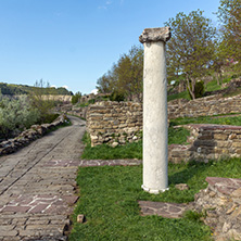 VELIKO TARNOVO, BULGARIA - 9 APRIL 2017: Ruins of The capital city of the Second Bulgarian Empire medieval stronghold Tsarevets, Veliko Tarnovo, Bulgaria