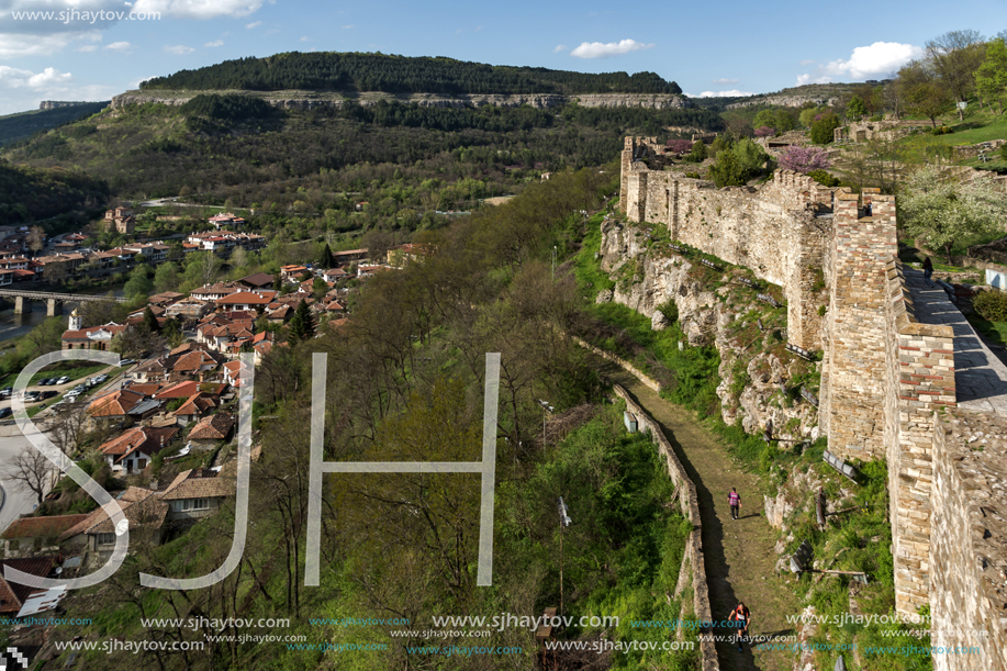 VELIKO TARNOVO, BULGARIA - 9 APRIL 2017: Ruins of The capital city of the Second Bulgarian Empire medieval stronghold Tsarevets, Veliko Tarnovo, Bulgaria