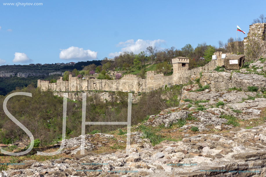 VELIKO TARNOVO, BULGARIA - 9 APRIL 2017: Ruins of The capital city of the Second Bulgarian Empire medieval stronghold Tsarevets, Veliko Tarnovo, Bulgaria