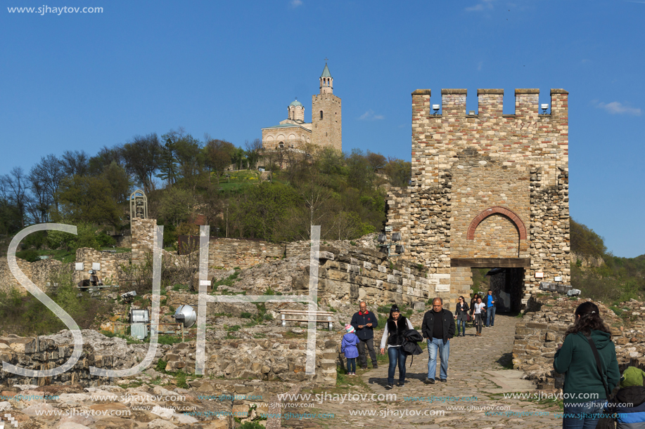 VELIKO TARNOVO, BULGARIA - 9 APRIL 2017: Ruins of The capital city of the Second Bulgarian Empire medieval stronghold Tsarevets, Veliko Tarnovo, Bulgaria