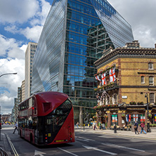 LONDON, ENGLAND - JUNE 15 2016: Modern business building in City of London, England, Great Britain