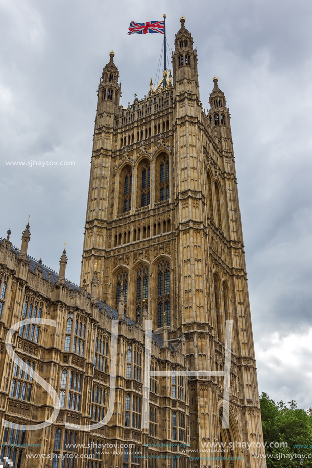 LONDON, ENGLAND - JUNE 15 2016: Houses of Parliament at Westminster, London, England, Great Britain