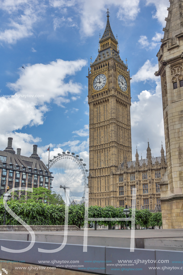 LONDON, ENGLAND - JUNE 15 2016: Houses of Parliament at Westminster, London, England, Great Britain