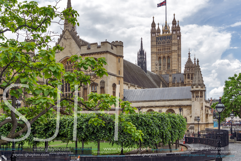 LONDON, ENGLAND - JUNE 15 2016: Houses of Parliament at Westminster, London, England, Great Britain