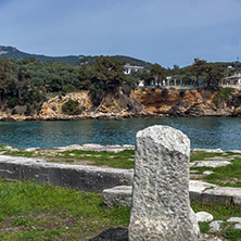 Amazing view of Ruins in Archaeological site of Aliki, Thassos island,  East Macedonia and Thrace, Greece