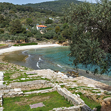 Amazing view of Ruins in Archaeological site of Aliki, Thassos island,  East Macedonia and Thrace, Greece