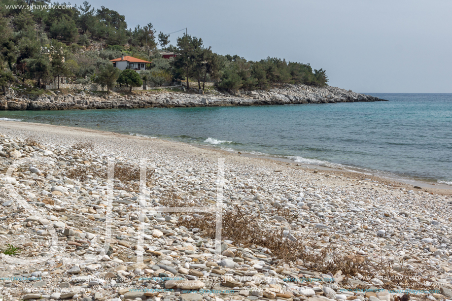Panoramic view to village and beach of Aliki, Thassos island,  East Macedonia and Thrace, Greece