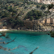 Panoramic view of Livadi beach, Thassos island, East Macedonia and Thrace, Greece