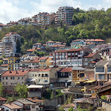 VELIKO TARNOVO, BULGARIA - APRIL 9,  2017: Panoramic view of city of Veliko Tarnovo, Bulgaria