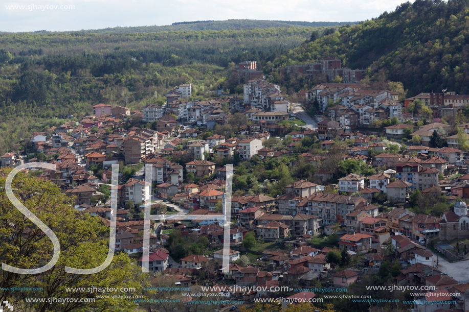 VELIKO TARNOVO, BULGARIA - APRIL 9,  2017: Panoramic view of city of Veliko Tarnovo, Bulgaria