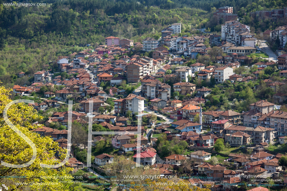 VELIKO TARNOVO, BULGARIA - APRIL 9,  2017: Panoramic view of city of Veliko Tarnovo, Bulgaria