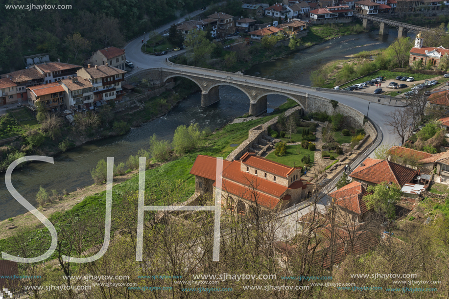 VELIKO TARNOVO, BULGARIA - APRIL 9,  2017: Panoramic view of city of Veliko Tarnovo, Bulgaria