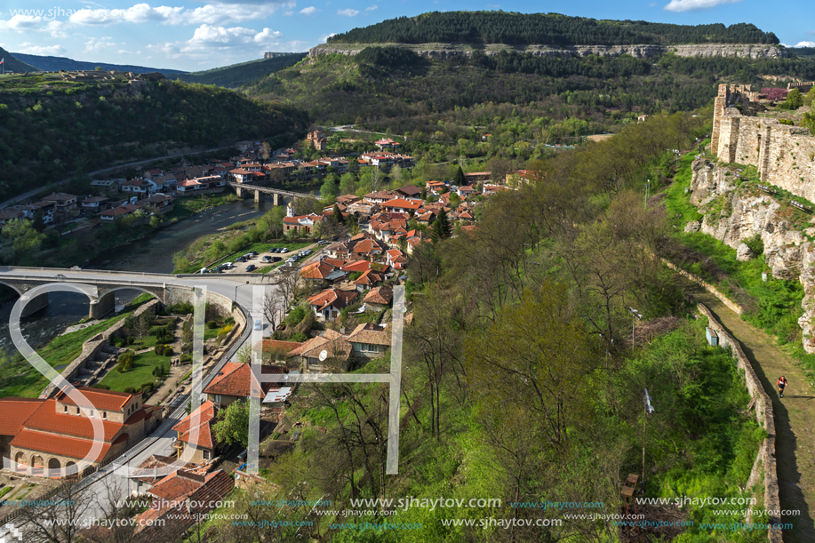 VELIKO TARNOVO, BULGARIA - APRIL 9,  2017: Panoramic view of city of Veliko Tarnovo, Bulgaria