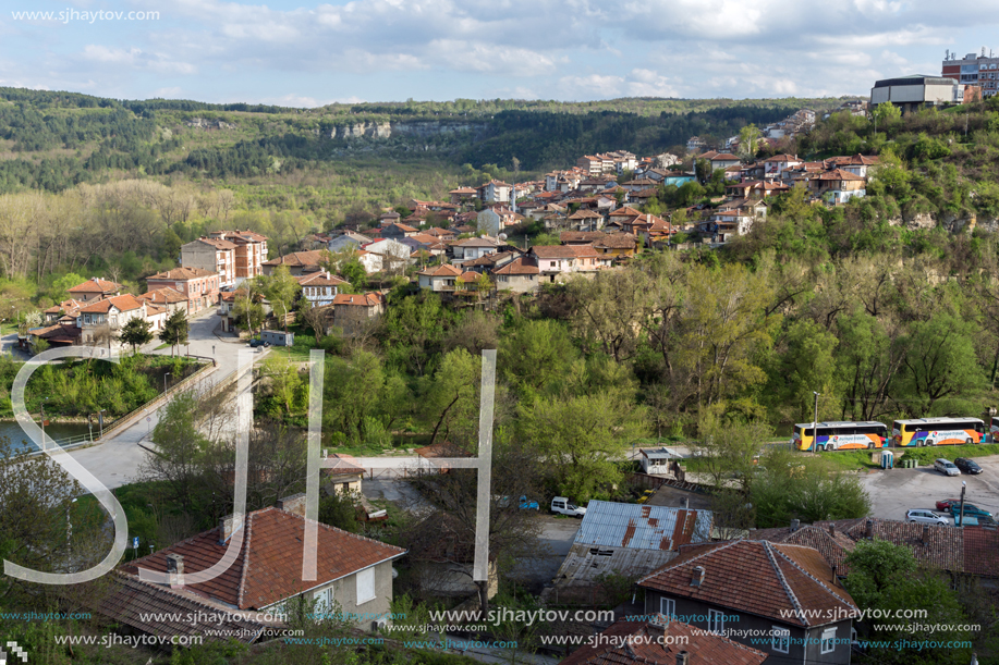VELIKO TARNOVO, BULGARIA - APRIL 9,  2017: Panoramic view of city of Veliko Tarnovo, Bulgaria