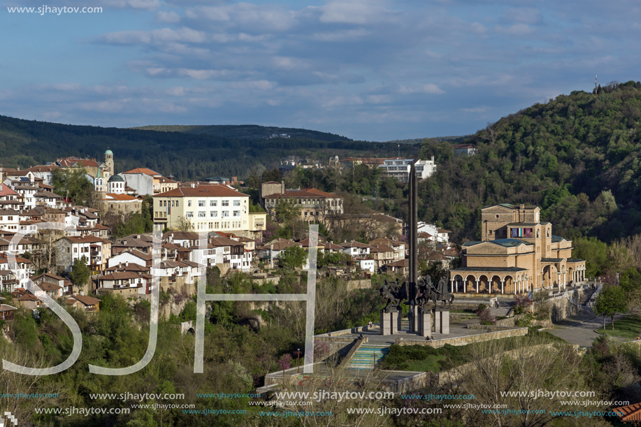 VELIKO TARNOVO, BULGARIA - APRIL 9,  2017: Panoramic view of city of Veliko Tarnovo, Bulgaria