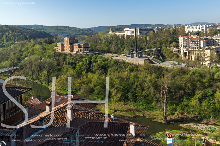 VELIKO TARNOVO, BULGARIA - APRIL 10,  2017: Panoramic view of city of Veliko Tarnovo, Bulgaria