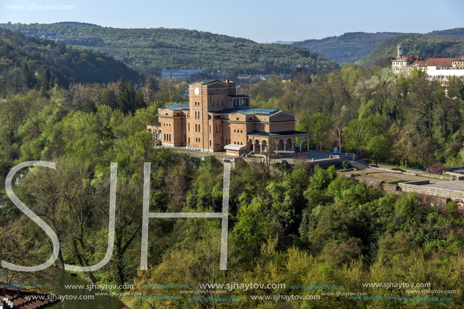VELIKO TARNOVO, BULGARIA - APRIL 10,  2017: Panoramic view of city of Veliko Tarnovo, Bulgaria