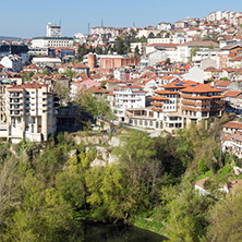VELIKO TARNOVO, BULGARIA - APRIL 10,  2017: Panoramic view of city of Veliko Tarnovo, Bulgaria