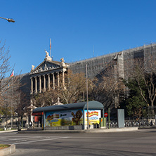 MADRID, SPAIN - JANUARY 21, 2018: National Archaeological Museum and National Library in City of Madrid, Spain