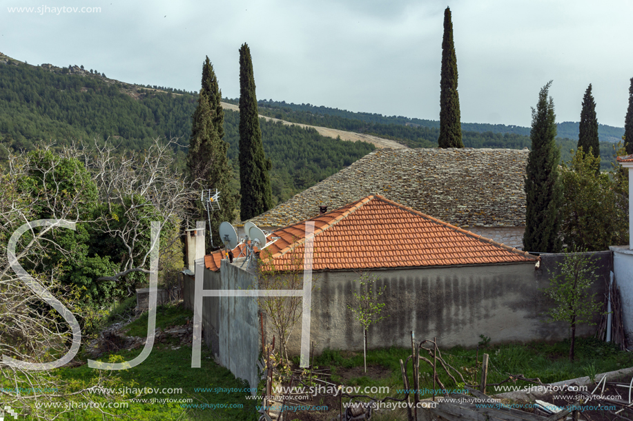 Old stone house in the village of Theologos,Thassos island, East Macedonia and Thrace, Greece