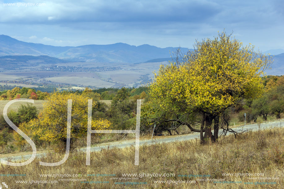 Autumn Panoramic view of Cherna Gora mountain, Pernik Region, Bulgaria