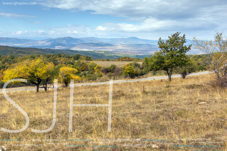 Autumn Panoramic view of Cherna Gora mountain, Pernik Region, Bulgaria