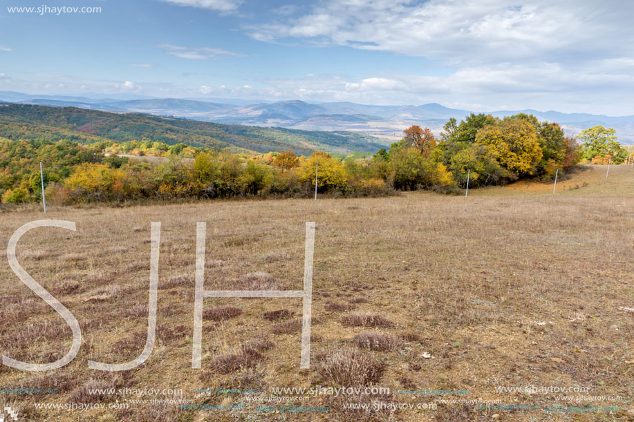 Autumn Panoramic view of Cherna Gora mountain, Pernik Region, Bulgaria