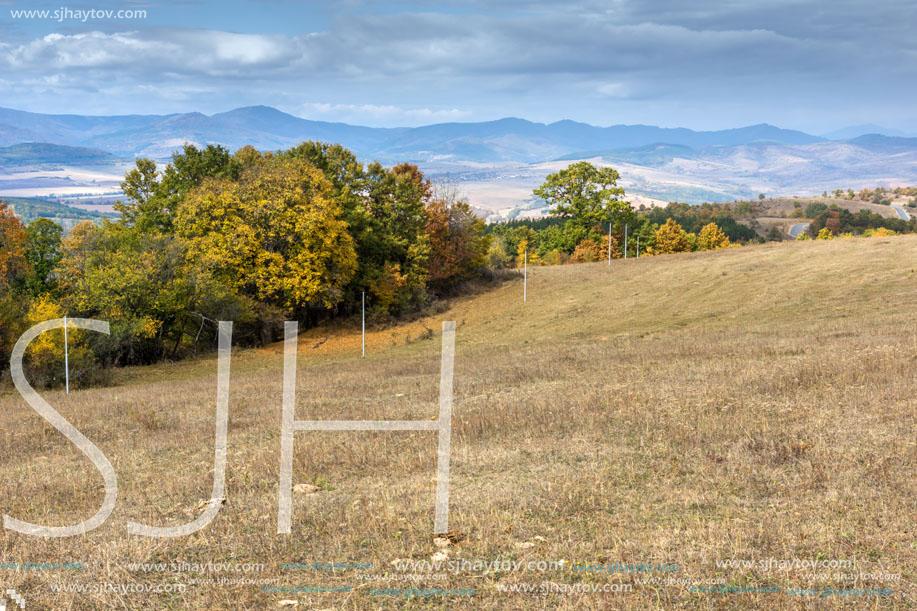 Autumn Panoramic view of Cherna Gora mountain, Pernik Region, Bulgaria