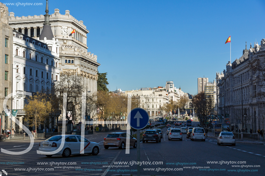 MADRID, SPAIN - JANUARY 21, 2018: Building of Cervantes Institute at Alcala street in City of Madrid, Spain