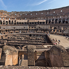 ROME, ITALY - JUNE 24, 2017:  Ancient arena of gladiator Colosseum in city of Rome, Italy