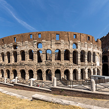 ROME, ITALY - JUNE 24, 2017:  Ancient arena of gladiator Colosseum in city of Rome, Italy