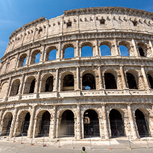 ROME, ITALY - JUNE 24, 2017:  Ancient arena of gladiator Colosseum in city of Rome, Italy