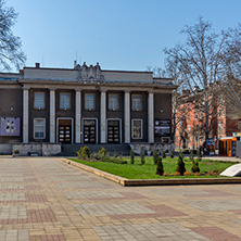 DIMITROVGRAD, BULGARIA - MARCH 15, 2014: Typical street and Building in town of Dimitrovgrad, Haskovo Region, Bulgaria