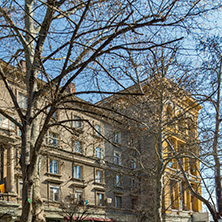 DIMITROVGRAD, BULGARIA - MARCH 15, 2014: Typical street and Building in town of Dimitrovgrad, Haskovo Region, Bulgaria
