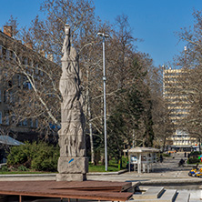 DIMITROVGRAD, BULGARIA - MARCH 15, 2014: Typical street and Building in town of Dimitrovgrad, Haskovo Region, Bulgaria