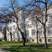 DIMITROVGRAD, BULGARIA - MARCH 15, 2014: Typical street and Building in town of Dimitrovgrad, Haskovo Region, Bulgaria