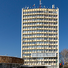 DIMITROVGRAD, BULGARIA - MARCH 15, 2014: Building of municipality in town of Dimitrovgrad, Haskovo Region, Bulgaria