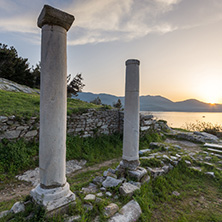 Amazing sunset on Evraiokastro Archaeological Site, Thassos town, East Macedonia and Thrace, Greece