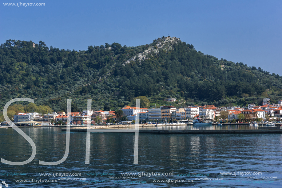 Panoramic view of Thassos town, East Macedonia and Thrace, Greece