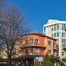HASKOVO, BULGARIA - MARCH 15, 2014: Pedestrian street in the center of City of Haskovo, Bulgaria