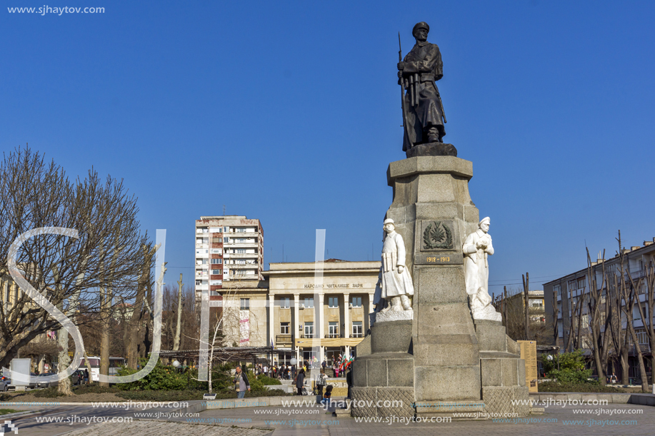 HASKOVO, BULGARIA - MARCH 15, 2014: Monument of Fallen in Wars in the center of City of Haskovo, Bulgaria